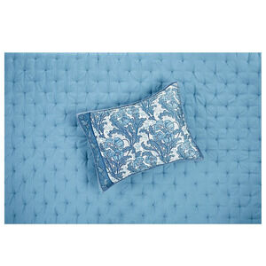 Martha Stewart Macys Nouveau Floral Blue Velvet Set of 2 King Pillow Shams